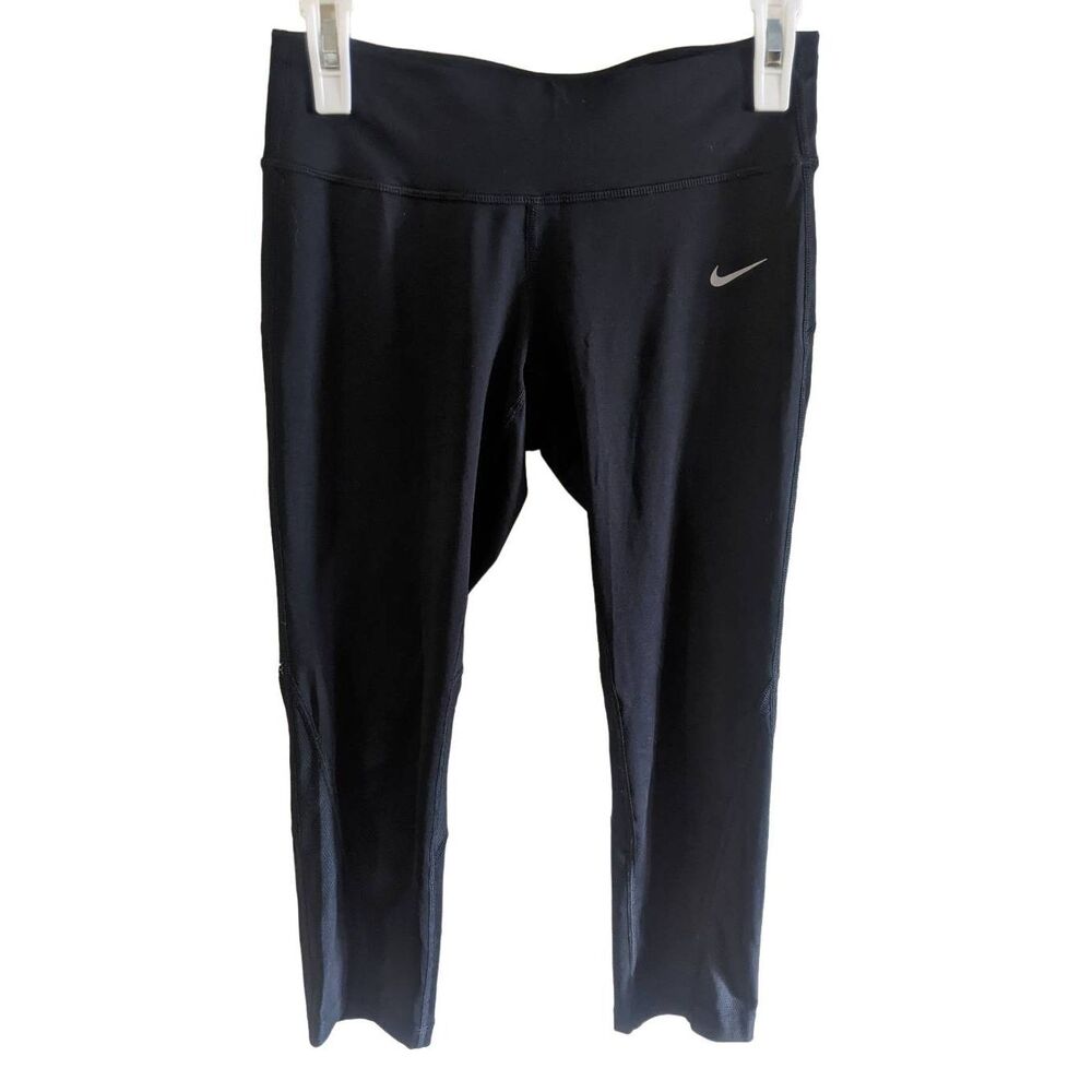 Nike Running Black Dri Fit Pull On Capri Leggings Women's Size S